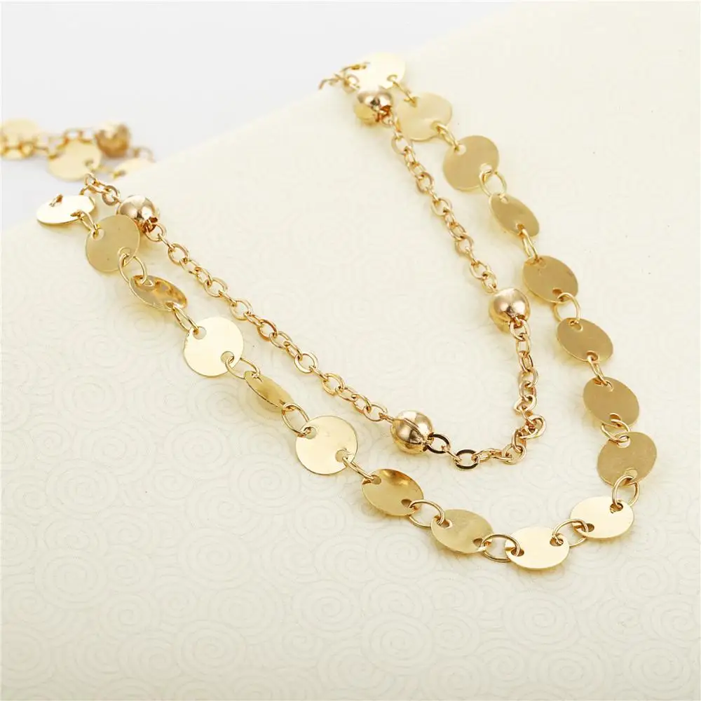 Laramoi ожерелье чокер цепь красивое круглый кулон с блестками многослойное