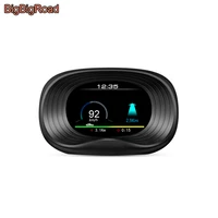bigbigroad 3 inch display overspeed warning alarm system car hud obd 2 ii security gps head up display gps navigation