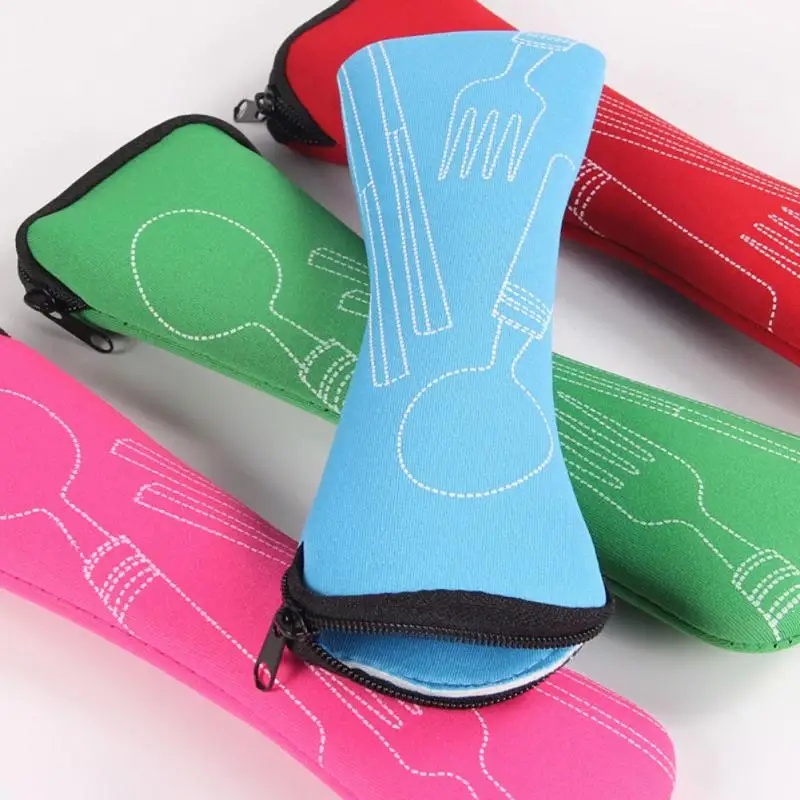 

Portable Tableware Box Flip Cover Type Cutlery Case Kitchen Students Household Outdoor Dinnerware Bag Dinner Set Dropshipping