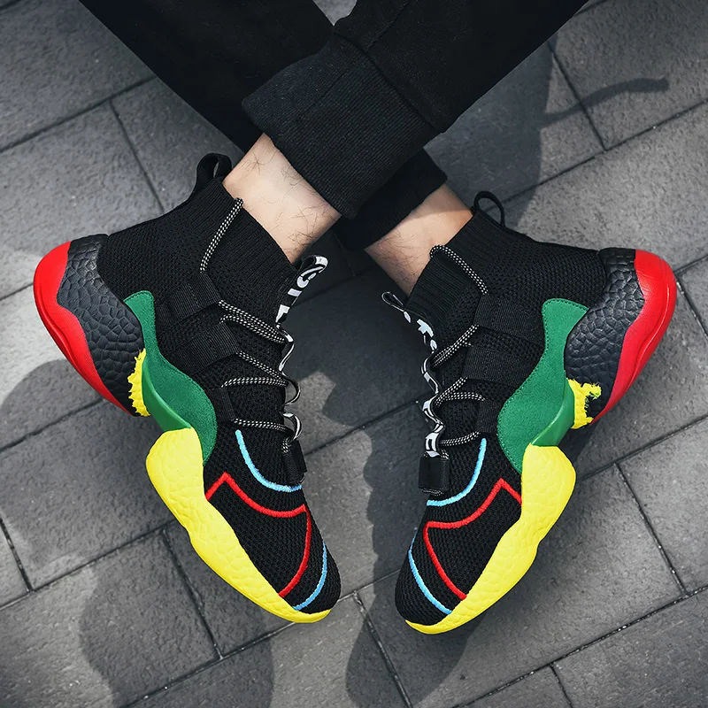 

Couple Sneakers Women 2022 High Heel Casual Flats Men Running Vulcanized Shoes Fashion Black Spring Sneakers Zapatos De Mujer