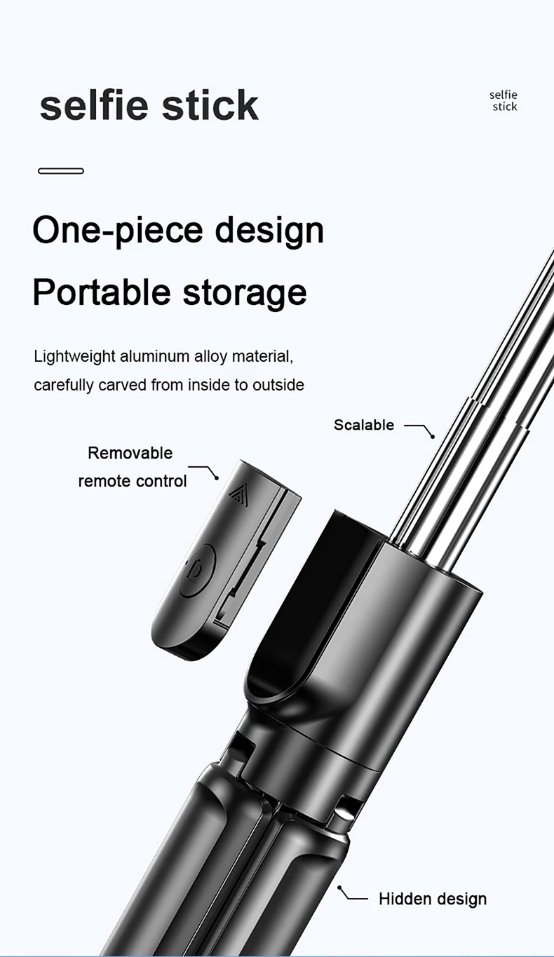 

S03 Wireless Bluetooth Selfie Stick For IPhone IOS Android Foldable Handheld Monopod Extendable Mini ABS Steel Pipe Tripod
