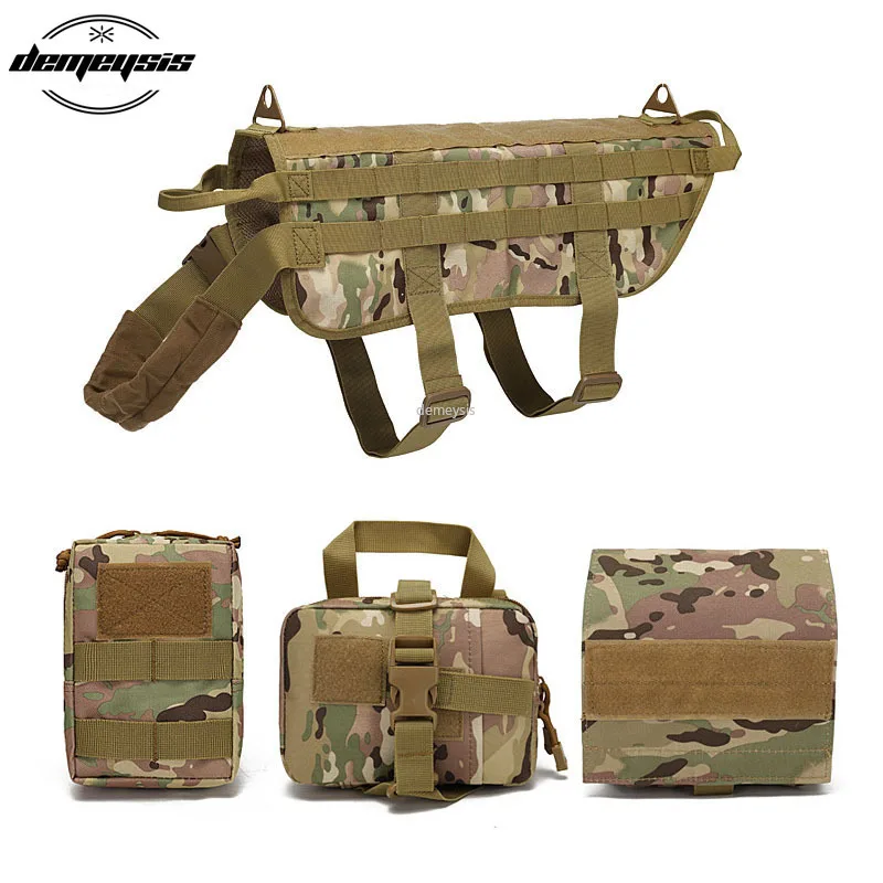 Тактический жилет для собак рабочие жилетки K9 шлейка Molle с ручками универсальный