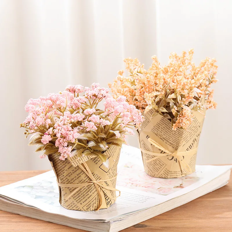 Европейская газета крафт бумага искусственный цветок гипфиила украшение с
