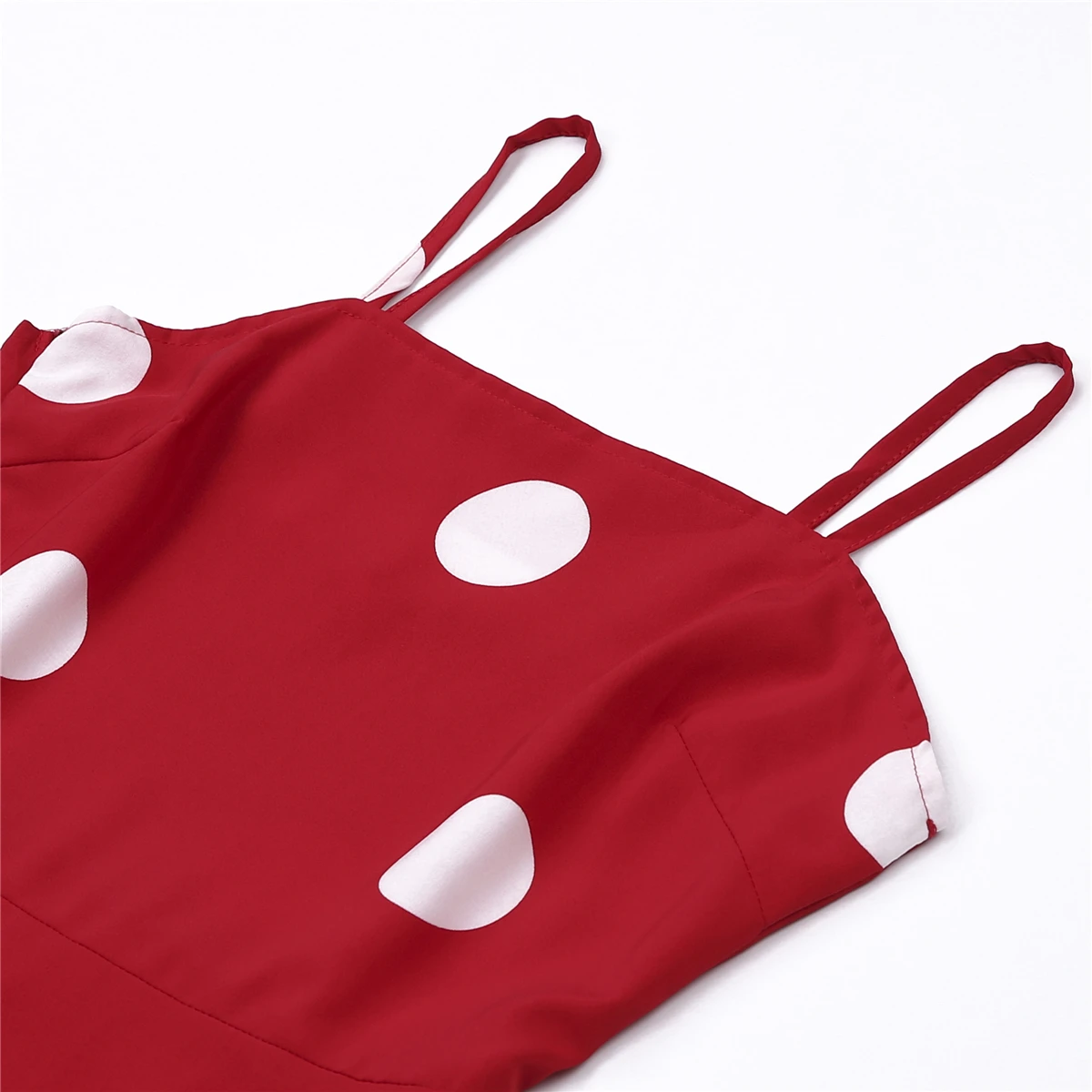 Платье женское в горошек с V образным вырезом без рукавов|Женские платья| |