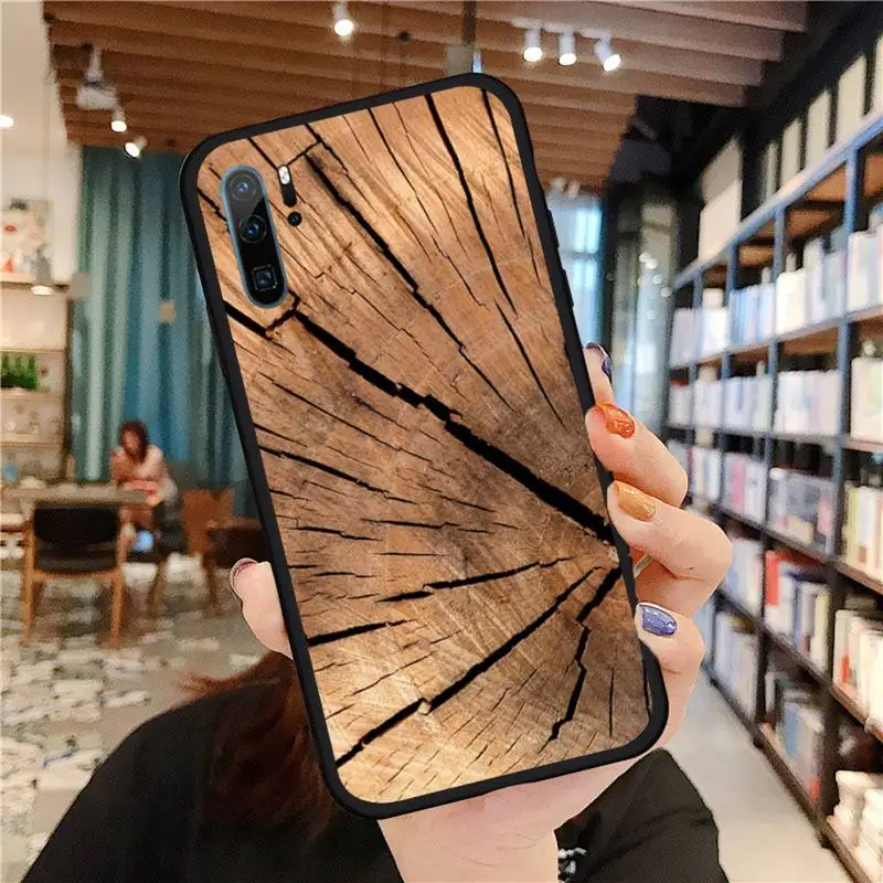 

Texture wood growth rings Phone Case For Huawei honor Mate P 9 10 20 30 40 Pro 10i 7 8 a x Lite nova 5t Soft silicone funda