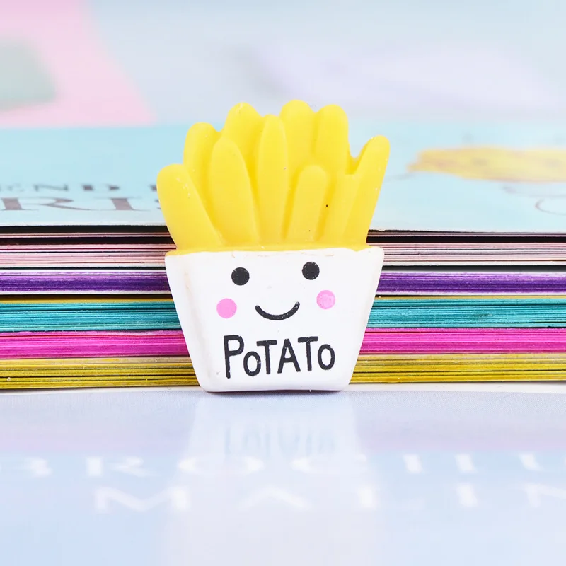 Полимерный смайлик картофель фри еда для игр материал рукоделия слайм игрушка