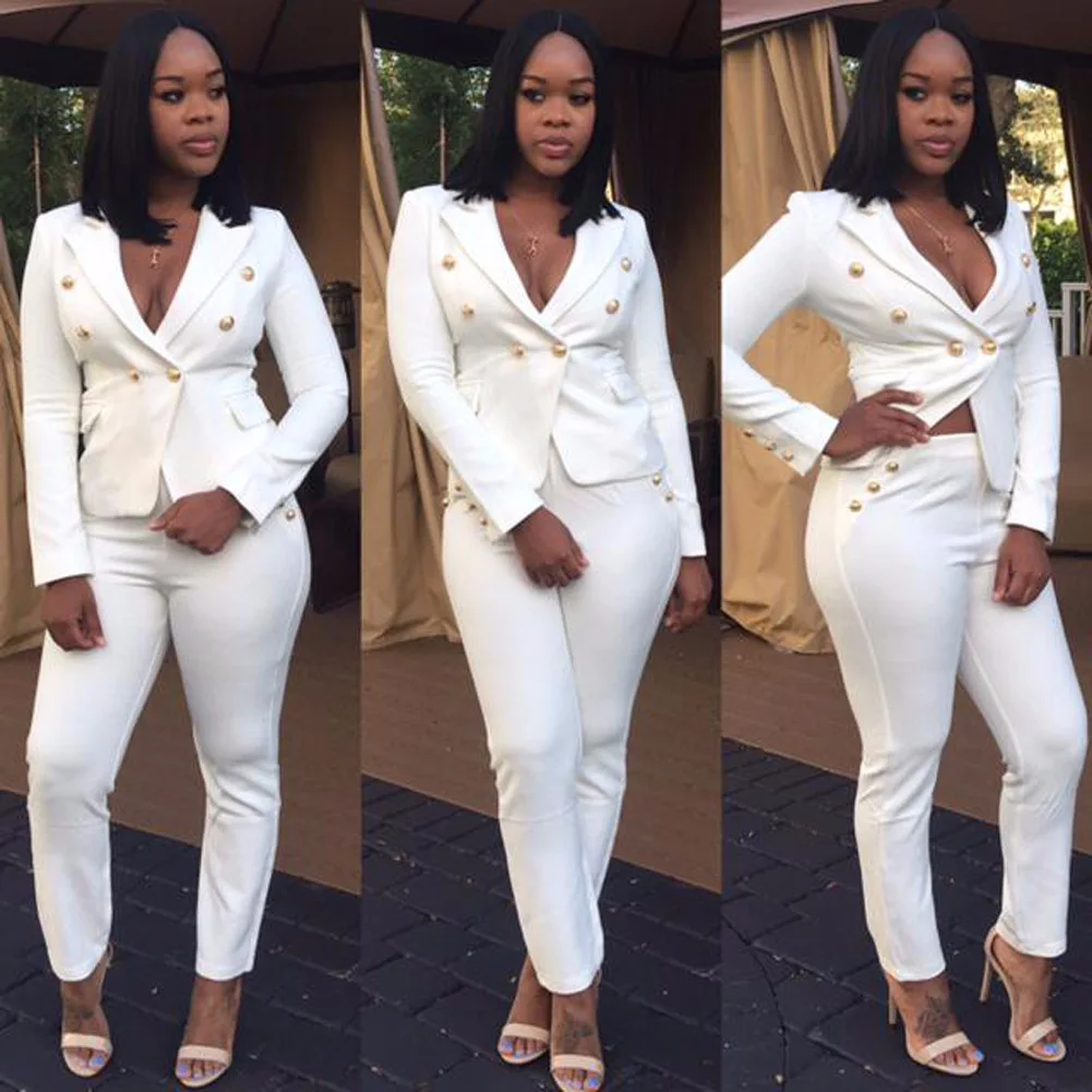 Женские офисные костюмы из двух предметов элегантный облегающий деловой топ с V