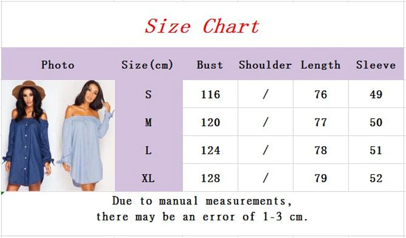 

Women Denim Dress Off Shoulder Long Sleeve Casual Loose Bow Shirt Dresses Button Fashion Slash Neck Female Mini Dress