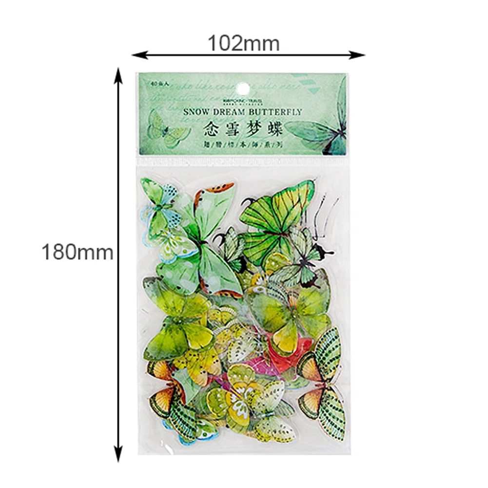 

New 40Pcs/Set Vintage Butterfly Stickers DIY Diary Photo Album Diary Decals DIY Album Arts Crafts Scrapbooking Decoration