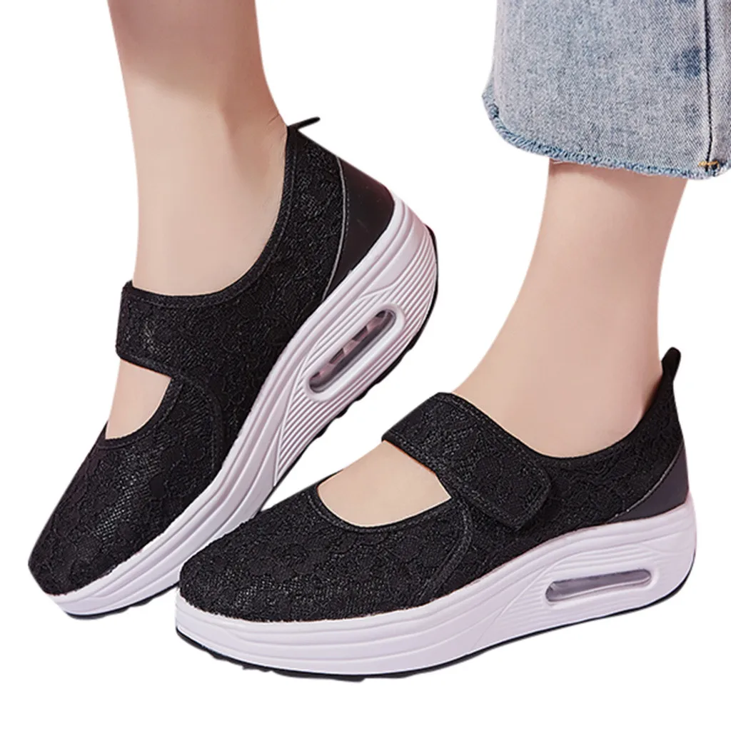 

Women's Casual Shoes Lace Mesh Surface Increased Shoes Cushion Sports Running 2019 Authentic Popular Sexy Womens Shoes
