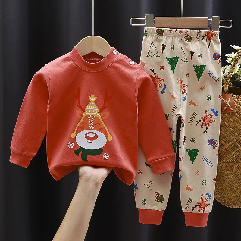 

Andy Papa 2Pcs/Suit Kids Pajamas Children's Clothing Sets Boy Girls Cartoon Print Cotton Sleepwear Autumn Dinosaur Nightwear Set
