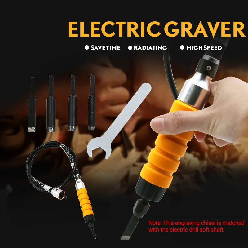 Electric Chisel Furniture Woodworking Root Carving Knife Hanging Mill Carve Wood Lettering Tool Flexible Engraving Set h2 | Инструменты