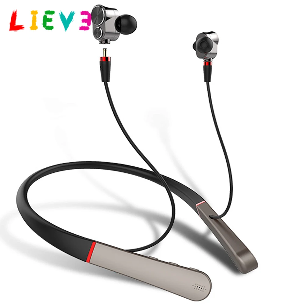 

LIEVE Wireless Bluetooth 5.0 Headphone Triple driver Audiophile Neck-Hanging Headset Drivers High-Fidelity Stereo Earphone