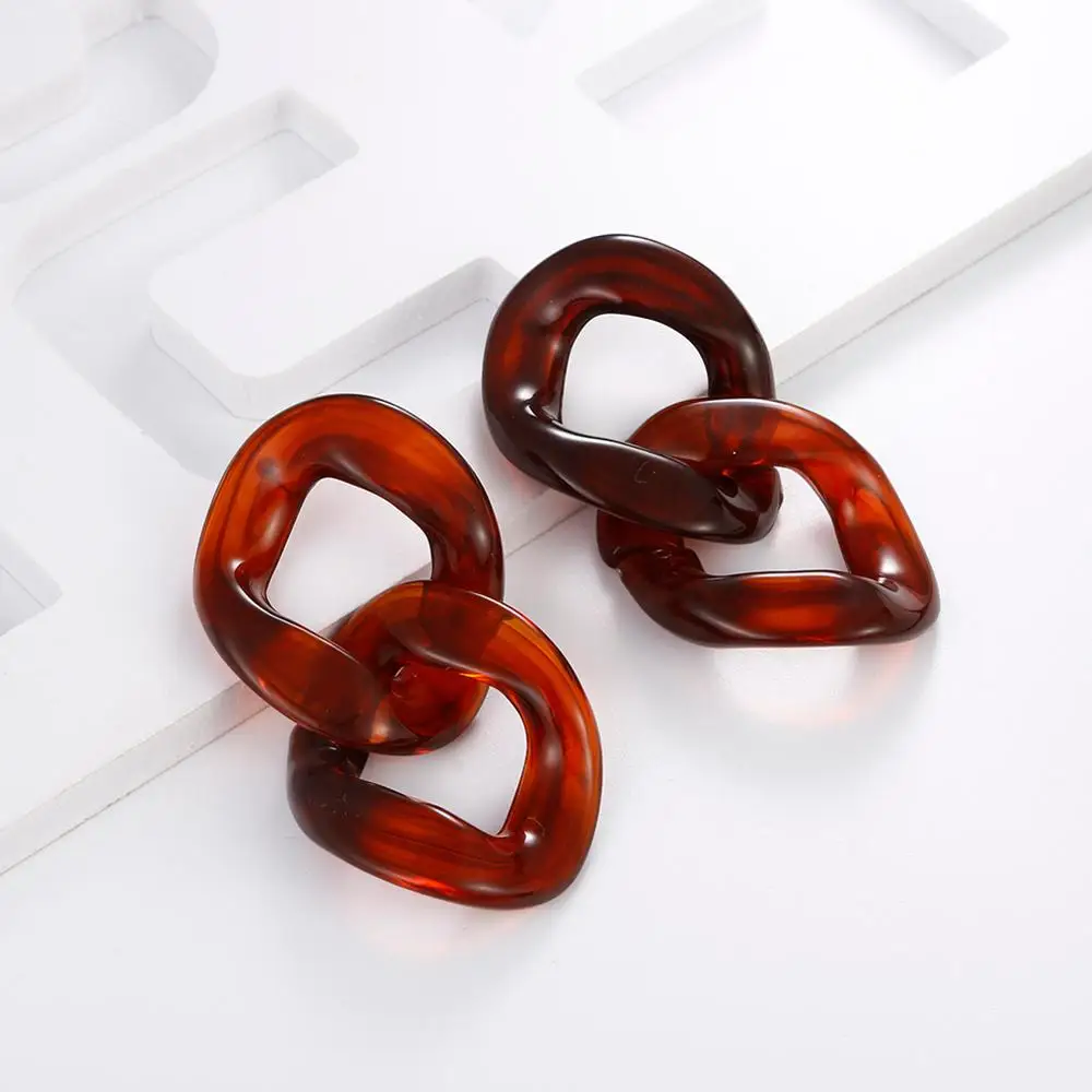 

FishSheep Statement Gold/Silver Color Big Acrylic Drop Earrings Vintage Geometric Resin Long Earrings For Women Jewelry Brincos