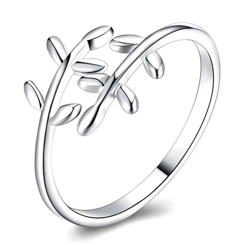 Размеры Регулируемый нежные листья оливковой ветвью женское кольцо для полости