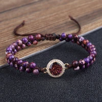 natural stone wrap bracelet handmade braided opal string braided yoga friendship bracelet bangle bohemian jewellery dropshipping