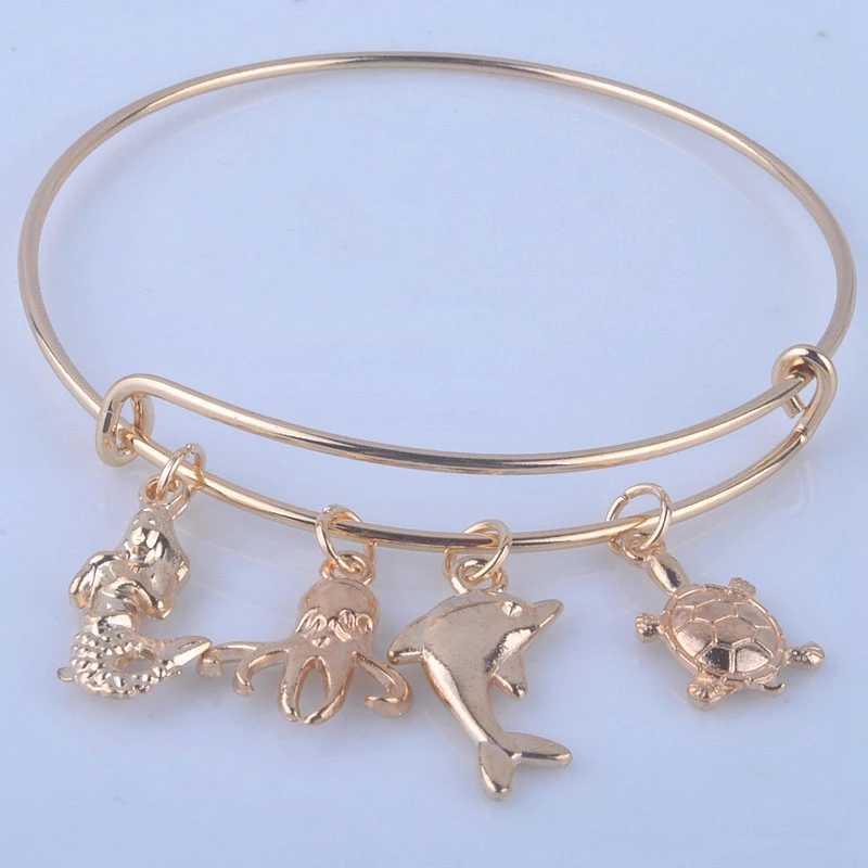 Браслеты Bijoux KC золотого цвета с подвесками из сплава Регулируемые браслеты