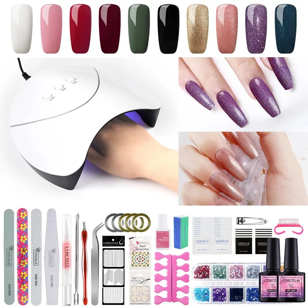 Профессиональный набор гель-лаков для ногтей маникюра УФ-Светодиодная лампа 36 Вт