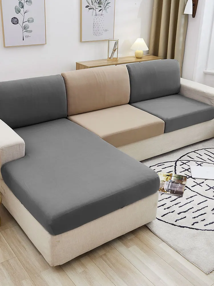 

Sofa Seat Covers For Living Room Elastic Solid Color Cushion Covers Slipcover Pets Kids Furniture Protector Couch Cover