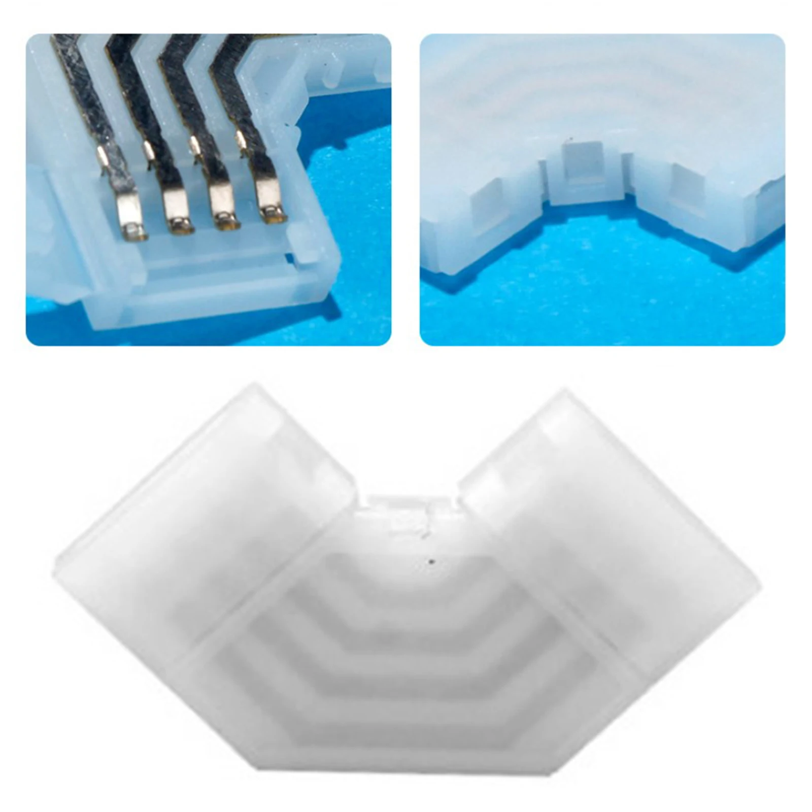 

5pcs L Shape 4 Pin LED Connectors 90 Degree Angle Corner Solderless for SMD 5050 3528 LED Light Strips