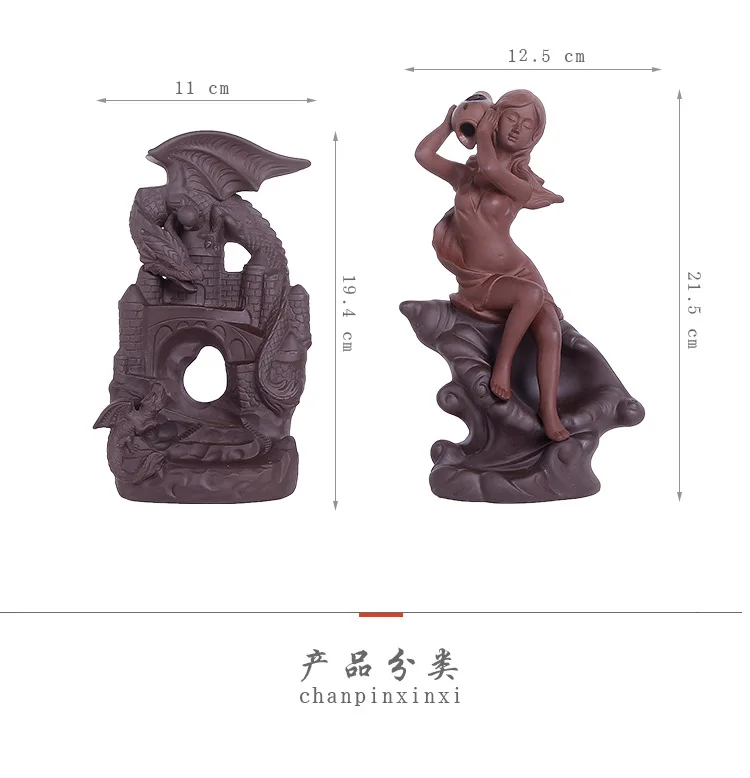

Backflow Incense Burner New Product Purple Sand Conch Mermaid Home Aromatherapy Oven Crafts Waterfall Incense Oven Home Decor