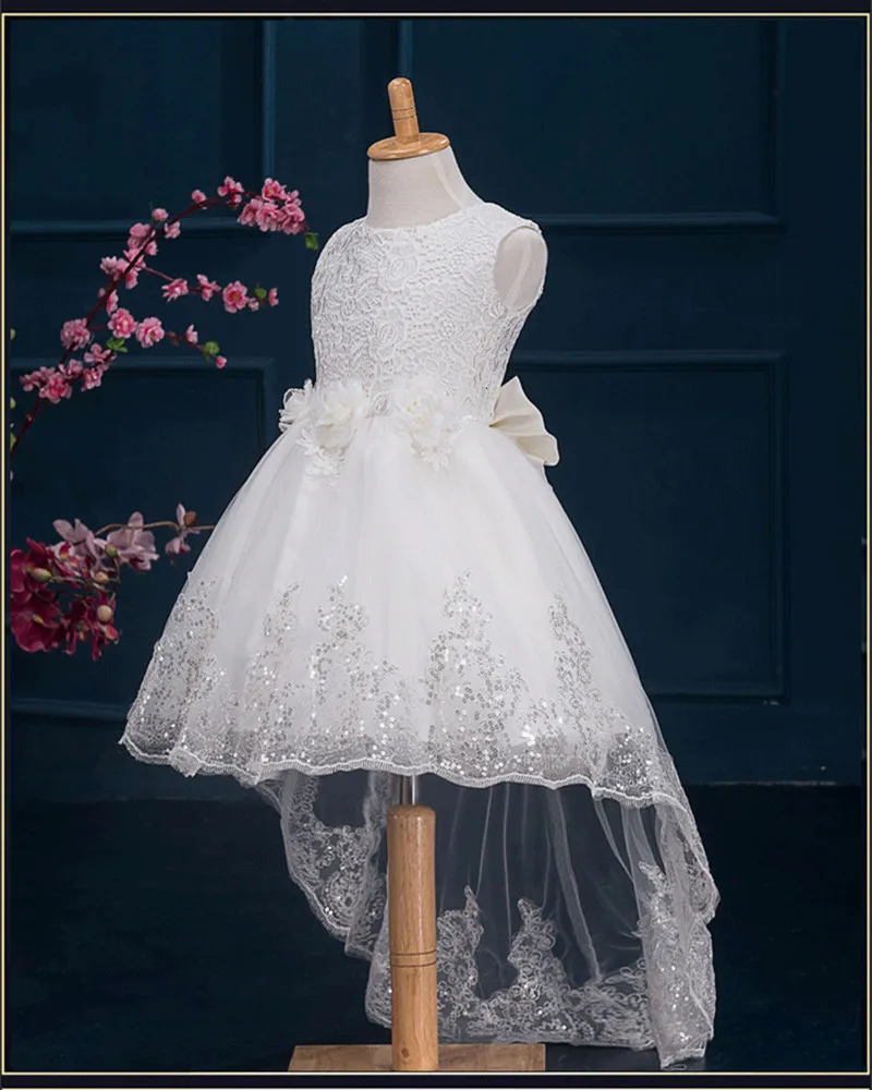 Белое Новогоднее платье для крещения маленьких девочек платья принцесс подарок