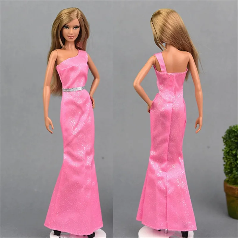 

Fashion Pink Evening Dress Outfit Set for Barbie 1/6 30cm BJD FR Doll Clothes Accessories Play House Dressing Up Toys Gift
