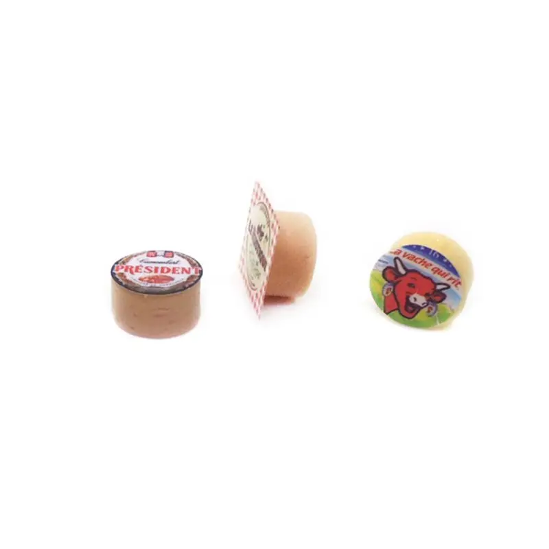 3pcs/set 1/12 Scale Dolls House Miniature Mini Cheeses Kitchen Living Room Restaurant Decoration Pretend Play Toys