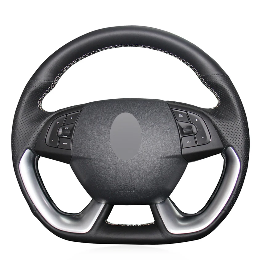

Black PU Faux Leather DIY Hand-stitched Car Steering Wheel Cover for Citroen DS5 DS 5 DS5LS DS 5LS DS4S DS 4S DS6 DS 6