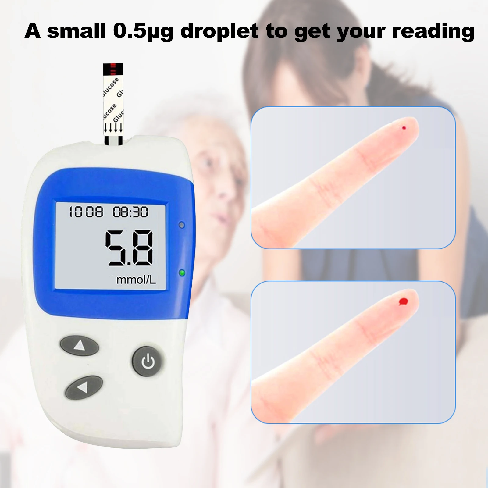 Набор для измерения уровня сахара в крови комплект глюкозы с 50 тестовыми