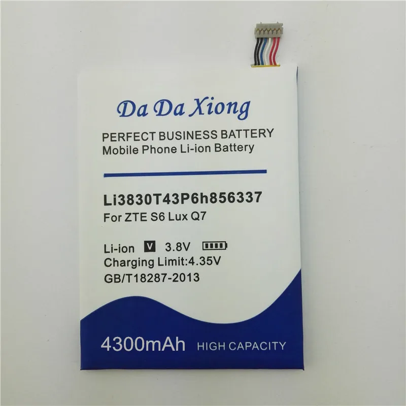 Аккумулятор Li3830T43P6h856337 на 4300 мА · ч для ZTE G719C N939St Qingyang 3 Blade S6 Lux Q7/-C | Мобильные