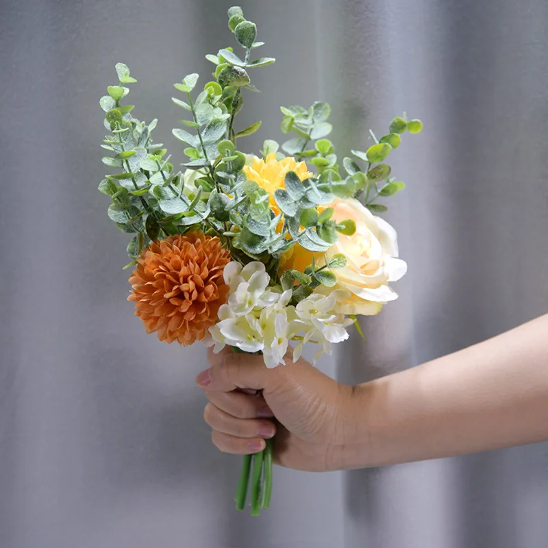 Искусственный цветочный набор 1 шт. растения из эвкалипта искусственные розы