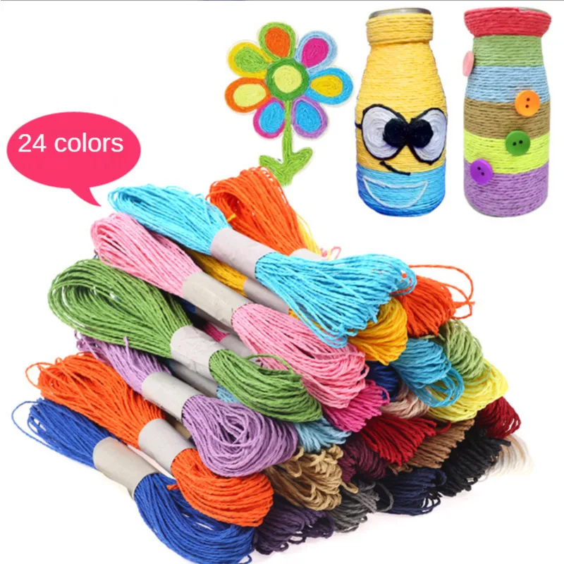 

Двусторонняя вязальная бумажная веревка, 25 м, 24 цвета