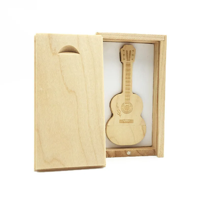 

Natural Wooden Bamboo Guitar USB Flash Drive Usb 2.0 4GB 8GB Pendrive 16GB Pen Drive 32GB 64GB Engraved LOGO Gift Free Shipping