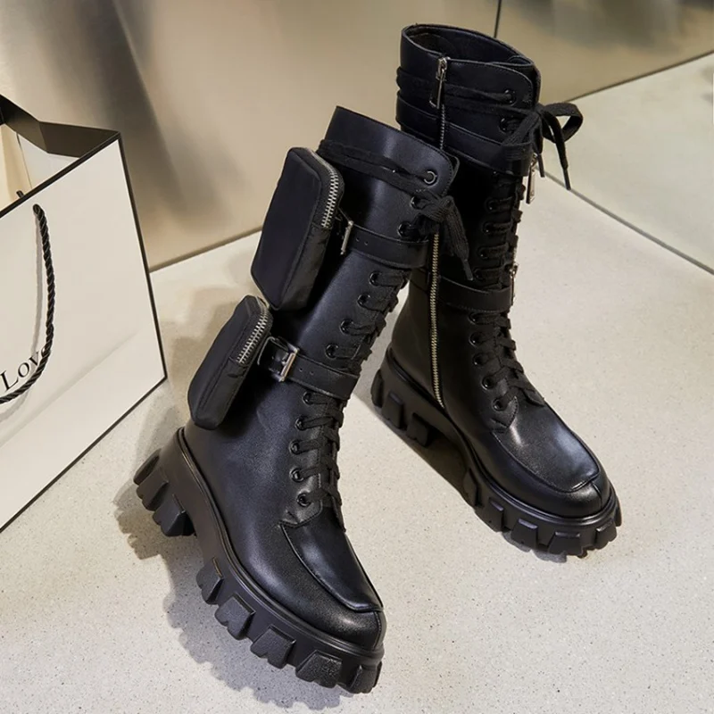 Coolcept/Новинка Красивые женские сапоги до середины икры Женская зимняя обувь из