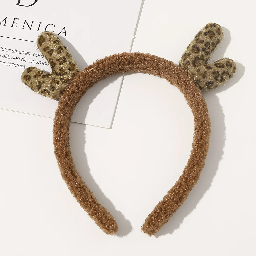 

Christmas Faux Fur Hairband Antlers Headband for Women Girls Hair Accessories
