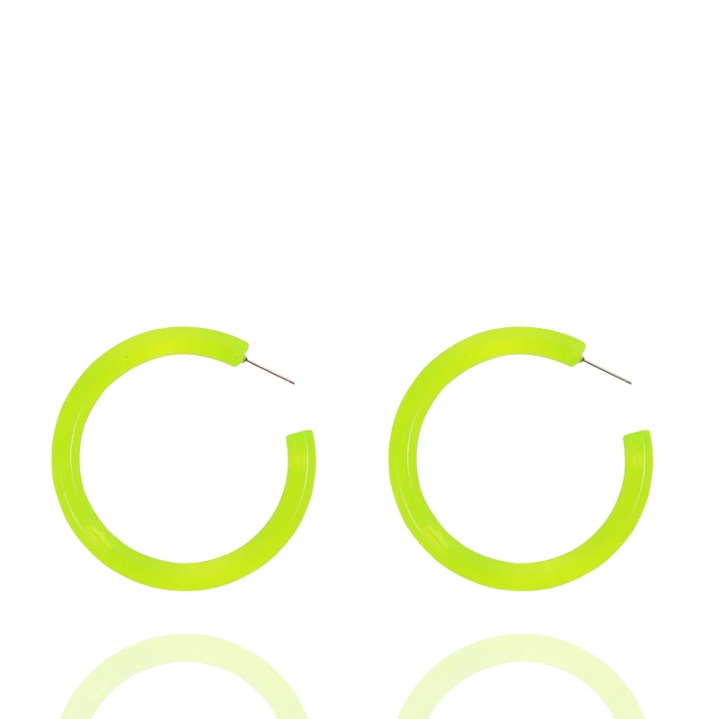 Акриловый обруч со звездочками серьги круги для женщин полые зеленые Ювелирные