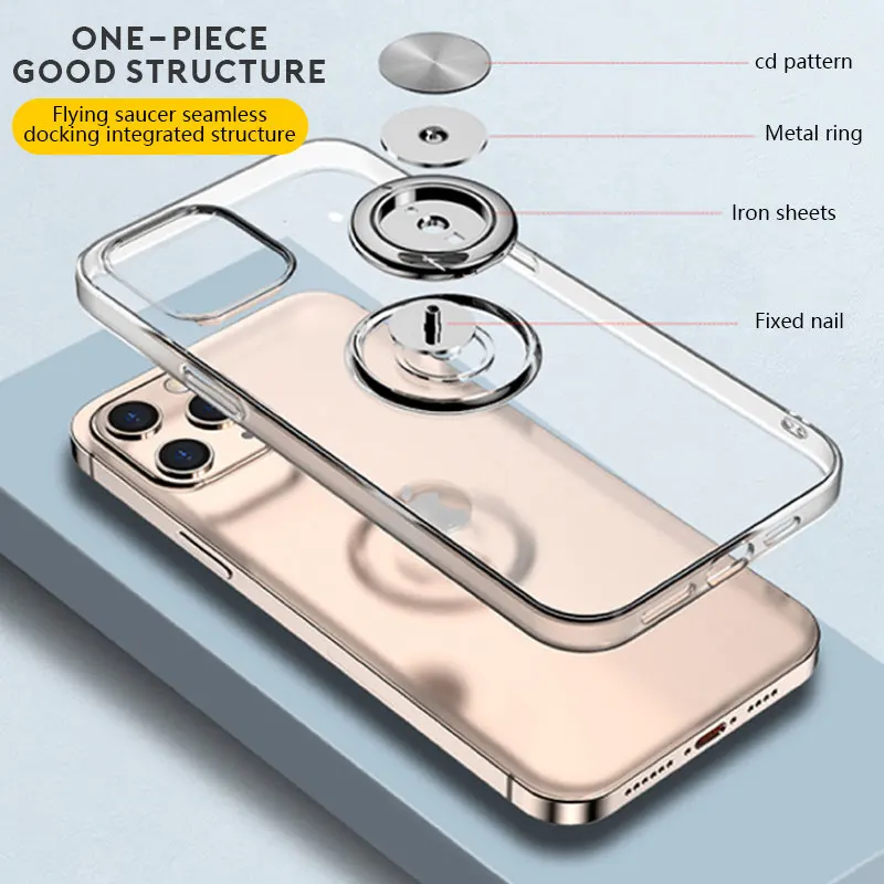 Прозрачный чехол с кольцом-держателем для iPhone 13 12 Pro 11Pro Max 7 8 Plus X XR XS Мини магнитный