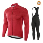 Новинка Осень-зима велосипедный спортивный топ с нагрудником брюки комплект длинный термальный флисовый мужской велосипедный костюм для горного велосипеда одежда для велоспорта
