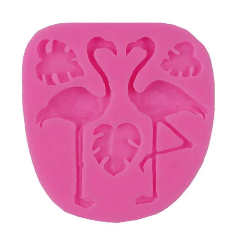Flamingo Fondant Cake Silicone Mold Turtle Leaf Tropical Rainforest Series Chocolate Baking DIY Tool | Дом и сад