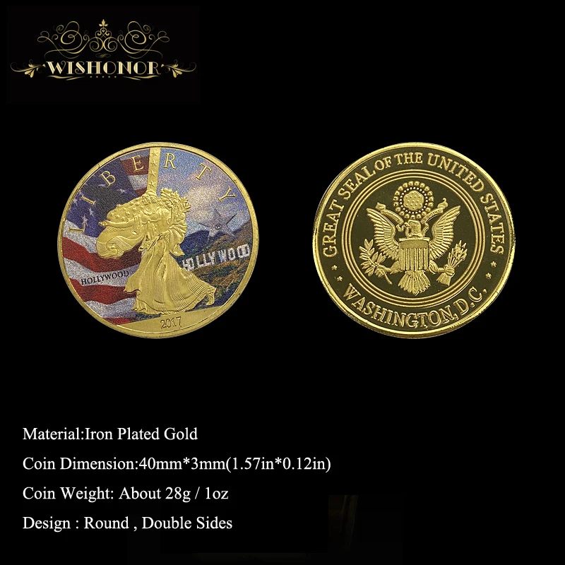 2017 Рождественский подарок для сувенирная монета Голливуд статуя свобода