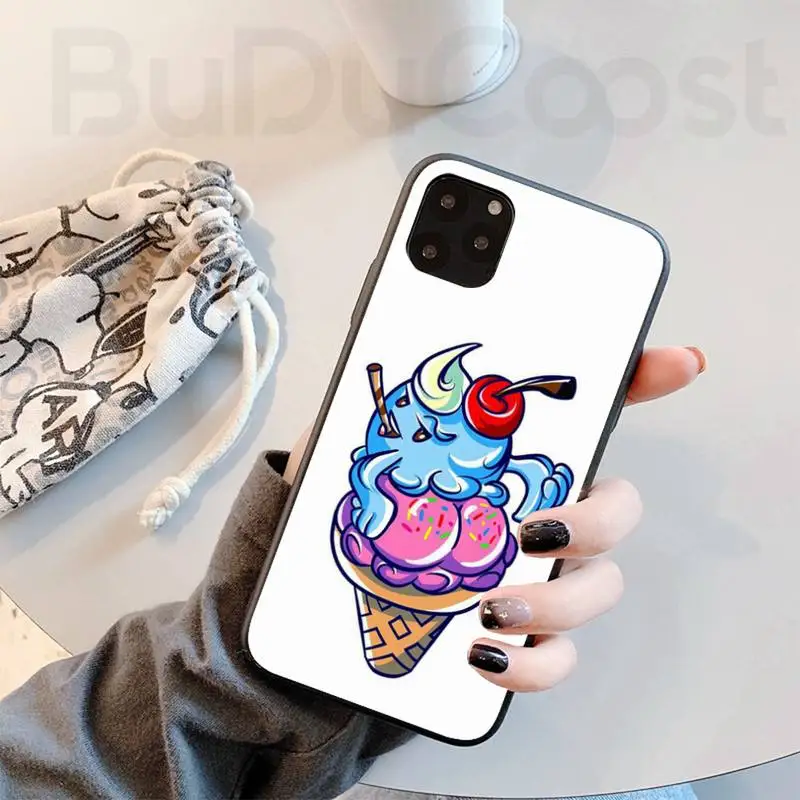 cute burger ice cream black cell phone case for iphone 11 pro 11 pro max x xr xs max 7 8 plus 6s plus 5s 2020 se cover free global shipping