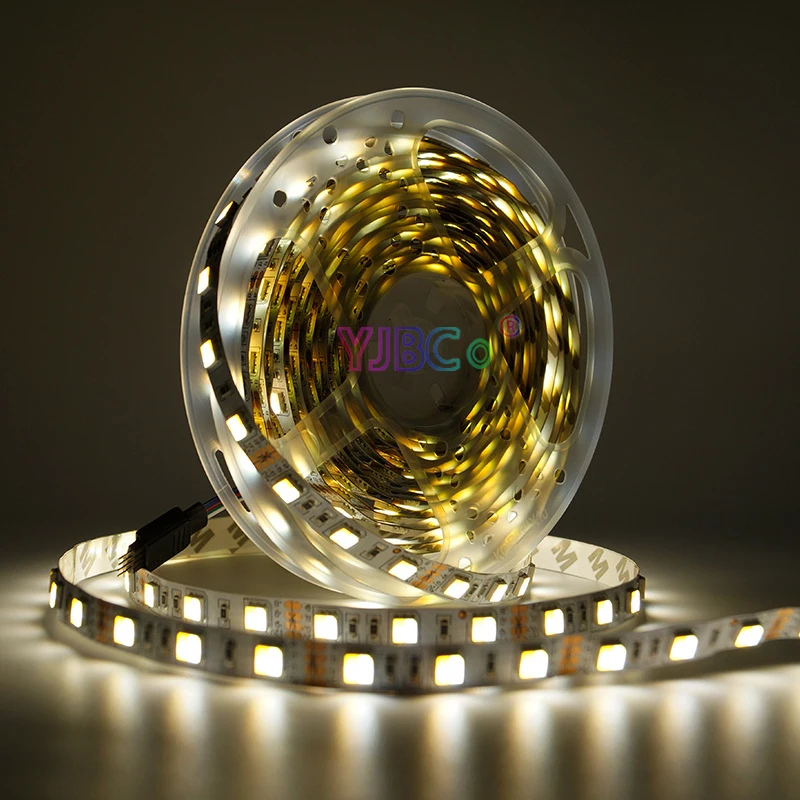 

12V 24V 5M 60LEDs/M 2 in 1 CCT LED Strip White+Warm white Double Color SMD 5050 Flexible Lights Tape IP20 IP65 10mm width PCB