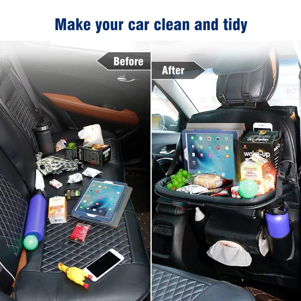 Органайзер для заднего сидения автомобиля складной настольный держатель из
