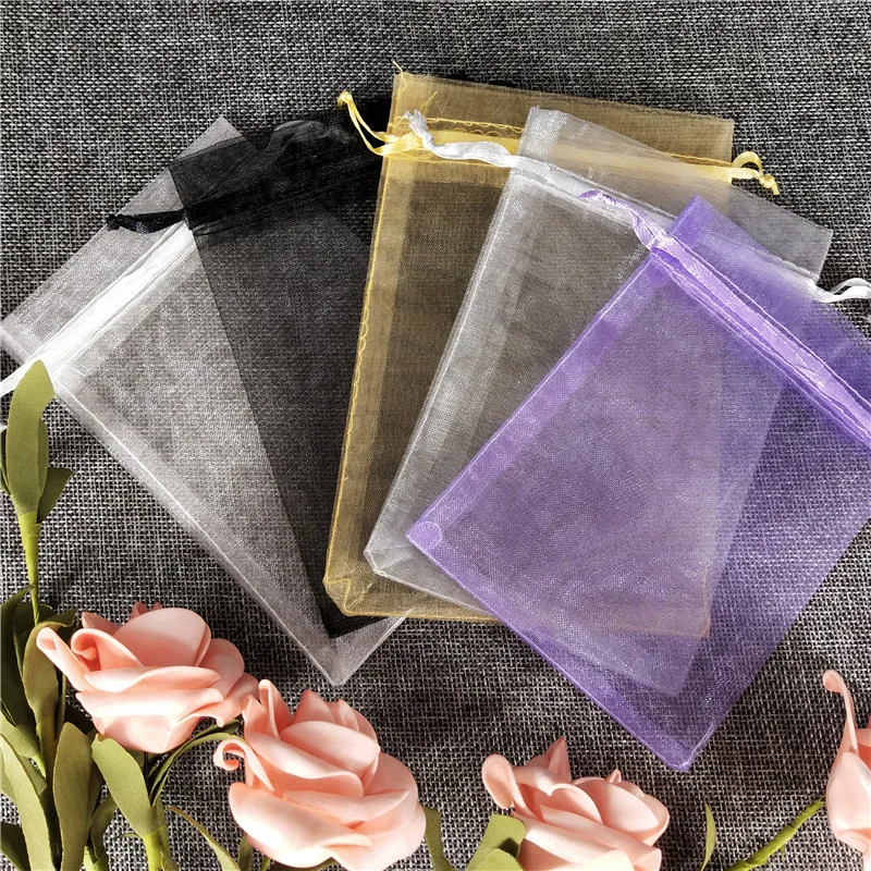 100 шт. органза прозрачная марля для ювелирных изделий 5*7 7*9 9*12 10*15 см|Подарочные