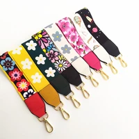 1pc printed bag strap flower straps keychain wristlet for key chain lanyard long hanging strap hand straps bag accessories