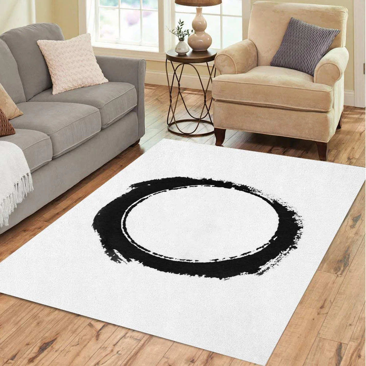 Черный круглый Carprt ковер для гостиной спальни украшение дома Нескользящие