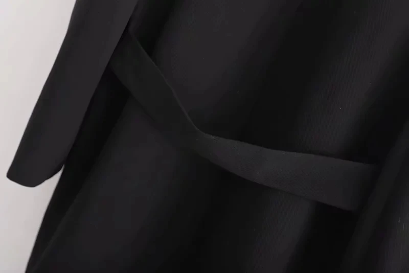 

elegant puff sleeve black blazer women korean work office suit coat spring belt casual lady long blazer 2019