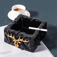 nordic light luxury deer head ashtray ceramic geometric creative trend home living room office cigarette dish decoration