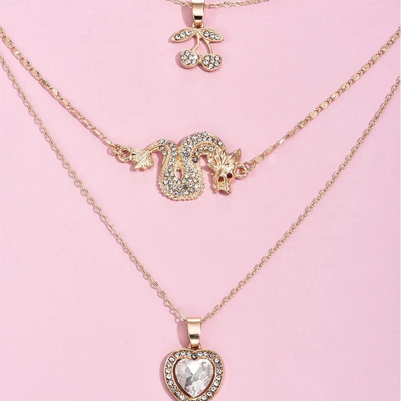 3 шт./компл. женский пляжный комплект ожерелий в стиле ретро подвеска виде сердца